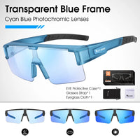 WEST BIKING Myopic Polarized Square Sunglasses Men Photochromic Cycling Fit Over Glasses Driving Fishing UV400 Bicycle Goggles