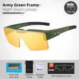 Photochromic Cycling Sunglasses Flip Up Lenses Polarized Glasses Fit Over Myopia MTB Road Bike