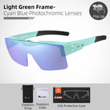 Photochromic Cycling Sunglasses Flip Up Lenses Polarized Glasses Fit Over Myopia MTB Road Bike