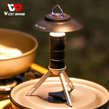 WEST BIKING Portable Multifunction Camping Light USB Rechargeable 3 Lighting Modes Tent Lantern Outdoor Flashlight Magnetic Base