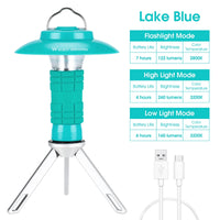 WEST BIKING Portable Multifunction Camping Light USB Rechargeable 3 Lighting Modes Tent Lantern Outdoor Flashlight Magnetic Base