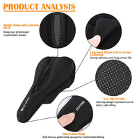 Silicone Gel Bicycle Saddle Cover MTB Road Bike Seat Cover Cushion With Rain Cover Comfort Soft  Anti-slip Shockproof