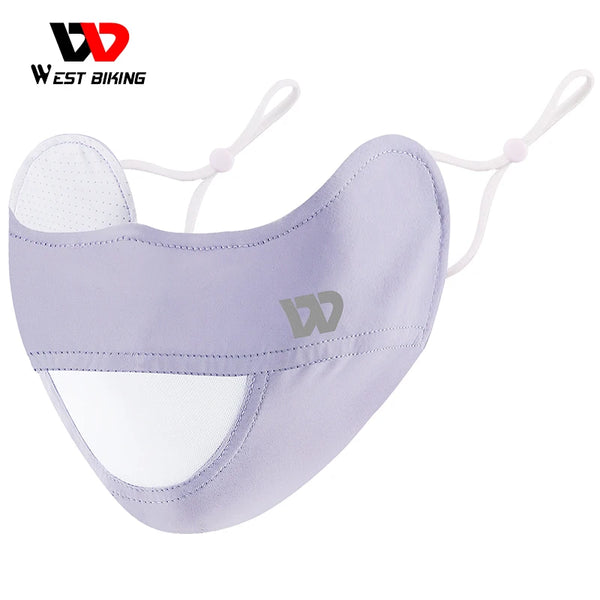 WEST BIKING Summer Ice Silk UV Protection Mask Breathable Outdoor Sport Cycling Hiking Women Men Adjustable Washable Sport Mask