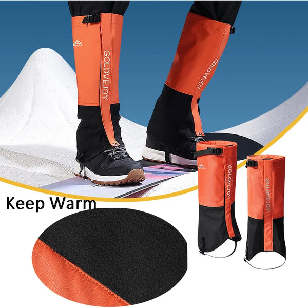 Waterproof Leg Gaiters Adjustable Pair of Gaiters Winter Warm Snow Boot Gaiters Hiking Mountain Climbing Gaiters Leggings Cover