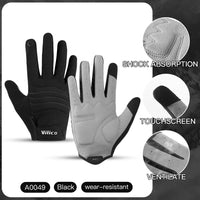 Cycling Full Finger Gloves Touch Screen Anti-slip Bicycle Lycra Fabric Mittens Bicicleta Road Bike Long Glove