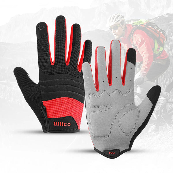 Cycling Full Finger Gloves Touch Screen Anti-slip Bicycle Lycra Fabric Mittens Bicicleta Road Bike Long Glove