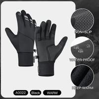 Winter Motorcycle Riding Thermal Cycling Gloves Bicycle Warm Touchscreen Full Finger Gloves Waterproof Outdoor Skiing For Men