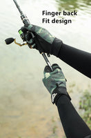 Winter Outdoor Roadside Fishing Gloves For Men Dew finger Anti slip and Velvet Warm Windproof and Cold proof Cycling Gloves