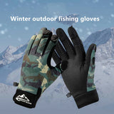 Winter Outdoor Roadside Fishing Gloves For Men Dew finger Anti slip and Velvet Warm Windproof and Cold proof Cycling Gloves