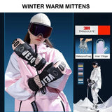 Winter Skiing Gloves Non-slip Waterproof Windproof Touchscreen Warm Mittens for Men Women Outdoor Sports Snowboarding Cycling