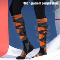 1Pair Ski Socks Cold Weather Socks for Snowboarding Snow Thermal Knee-high Warm Socks Hunting