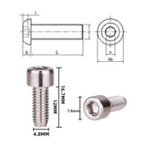 Bottle Cage M5*12mm Screw 2PCS Allen Bolt 304 Stainless Steel Hexagon Socket Cylinder Cup Head screws