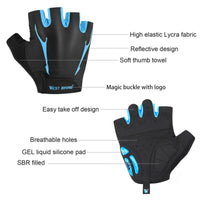 GEL Half Finger Cycling Gloves Bicycle Bike Outdoor Sports Gloves Liquid Silicone Non-slip Breathable