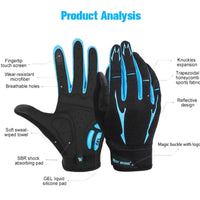 Full Finger Cycling Gloves Bicycle MTB Raod Bike Outdoor Sports Gloves GEL Liquid Silicone Non-slip Breathable