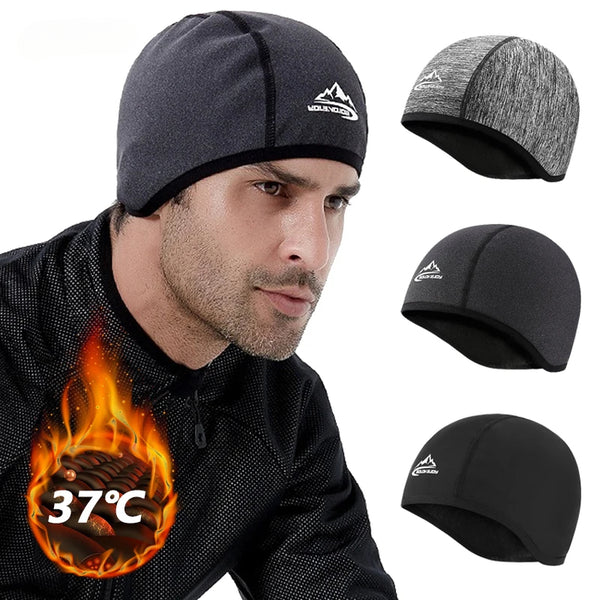 1PCS Winter Warmer Cycling Hat Waterproof Windproof Ear Protection Fleece Hat Cycling Helmet Hats for Outdoor Sports