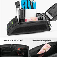 ROCKBROS Cycling Bicycle Frame Bag MTB Road Bike Front Top Tube Bag Phone Bag Holder Rainproof Touch Screen Bike Accessories