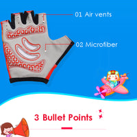 Half Finger Children Cycling Gloves Outdoor Sports  Bicycle Bike Gloves Kids Boys Girls