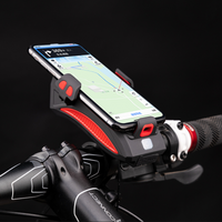 4 in 1 Bicycle Bike Light Flashlight Highlight Phone Holder Power Bank Electronic Horn Bell 2000/4000mAh Cycling