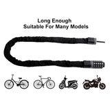 Cycling Bicycle Lock 5 Digital Password Combination MTB Road Bike Chain Lock Motorcycle E-Bike Security Anti-Theft