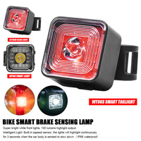 100 Lumen Bike Lights Smart Brake Sensing Rear Lamp USB Charge Waterproof Headlight and Tail Light Sets