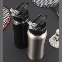 304 Stainless steel Sports Water Bottle with Straw Fitness Cycling Bike Gym Travel Drinking Water Bottle Cup Jug