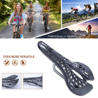 Carbon Fiber Texture Bicycle Saddle MTB Road Bike Seat Cushion Spider Hollow Saddle Comfortable Durable