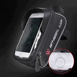 Fingerprint Recognition Bicycle Frame Bag Bike Cell Mobile Phone Bag Holder Front Top Tube Bag TPU Touch Screen 6.0 inch Waterproof