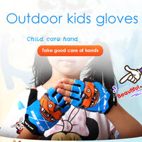 Half Finger Children Cycling Gloves Outdoor Sports  Bicycle Bike Gloves Kids Boys Girls