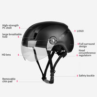 Cycling Bicycle Helmet with Goggles MTB Road Bike Motorcycle Sports Helmet Men Women EPS Ultralight Integrally-molded Helmet