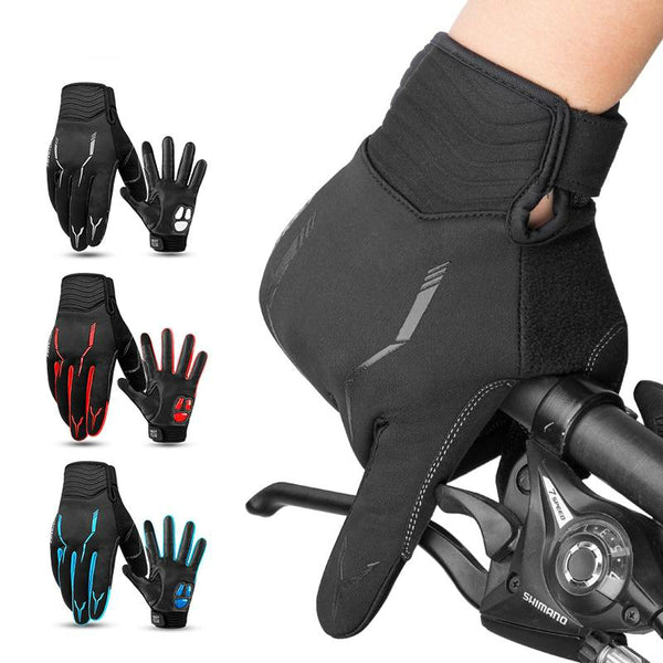 Cycling Gloves Winter Thermal Thicken Windproof Bicycle Gloves Outdoor Sport MTB Road Bike Motorcycle Glove Full Finger GEL For Men Women