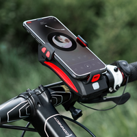 4 in 1 Bicycle Bike Light Flashlight Highlight Phone Holder Power Bank Electronic Horn Bell 2000/4000mAh Cycling