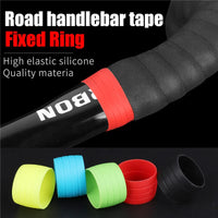 2pcs Silicone Bicycle Handlebar Tape Fixed Ring Road Bike Plugs Anti-Skip Rubber Waterproof