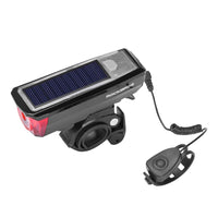 ROCKBROS Solar Charging Smart Sensor Bicycle Headlights Bike Front Light Bell Horn 2000 MAh USB 120 DB IPX4 Waterproof