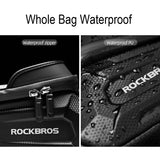 ROCKBROS Bicycle Frame Bag Top Tube Bags Phone Bag Touch Screen Below 6.5" Phone Waterproof