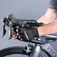 RockBros Cycling Gloves Bicycle Bike Motorcycle Sport Short Gloves Half Finger Silicone Gel Thickened Pad SBR Shockproof Breathable