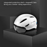 Cycling Bicycle Helmet Integrally-molded Breathable Helmet Men Women Goggles Lens Aero MTB Road Bike Helmet