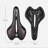 GEL Bicycle Saddle MTB Mountain Road Bike Seat Cushion PU Leather Comfortable Shockproof