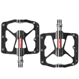 3 Bearings Bicycle Pedals Mountain Road Bike Pedals Platform Flat Alloy 9/16" Pedals Non-Slip