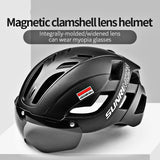 Ultralight Cycling Helmets with Magnetic Goggles Taillight Mountain Road Bike Bicycle MTB Sport Helmet