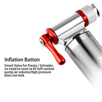 Portable Aluminum Alloy Bicycle Pump Air CO2 Quick Inflator Cycling MTB Road Bike Pump Schrader Presta Valve Mini Bike Pump Ultralight