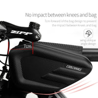 Waterproof Bike Frame Bag Front Top Tube Bag 6.2 Inch Touch Screen Phone Bag Holder Bicycle Double Pouch Bag Cycling Accessories