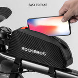 ROCKBROS Cycling Bicycle Frame Bag MTB Road Bike Front Top Tube Bag Pannier Waterproof Reflective Large Capacity Ultralight