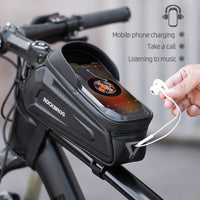 ROCKBROS Bicycle Frame Bag Top Tube Bags Phone Bag Touch Screen Below 6.5" Phone Waterproof