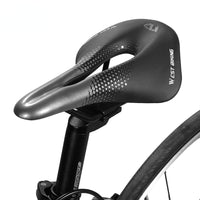 Cycling Bicycle Saddle MTB Mountain Road Bike Seat Cushion Pad PU Leather Gel Filled Comfortable Shockproof Breathable