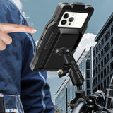 360 Rotatable Aluminum Alloy Motorcycle Bicycle Bike Phone Holder Touch Screen Waterproof Cell Mobil Phone Bracket Stand Mount Support Universal