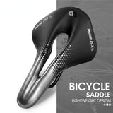 Cycling Bicycle Saddle MTB Mountain Road Bike Seat Cushion Pad PU Leather Gel Filled Comfortable Shockproof Breathable