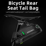 Rainproof Bicycle Saddle Bag Waterproof Bike Seatpost Bag Rear Tail Bag Refletive Large Capatity MTB Road Bike Bag Accessories