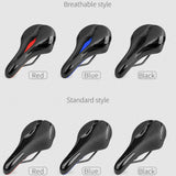 Bicycle Saddle w/ Taillight MTB Road Bike Saddle Seat Cushion PVC Leather Waterproof Hollow Soft Comfortable Breathable