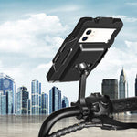 360 Rotatable Aluminum Alloy Motorcycle Bicycle Bike Phone Holder Touch Screen Waterproof Cell Mobil Phone Bracket Stand Mount Support Universal