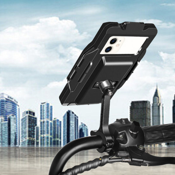 360 Rotatable Aluminum Alloy Motorcycle Bicycle Bike Phone Holder Touch Screen Waterproof Cell Mobil Phone Bracket Stand Mount Support Universal